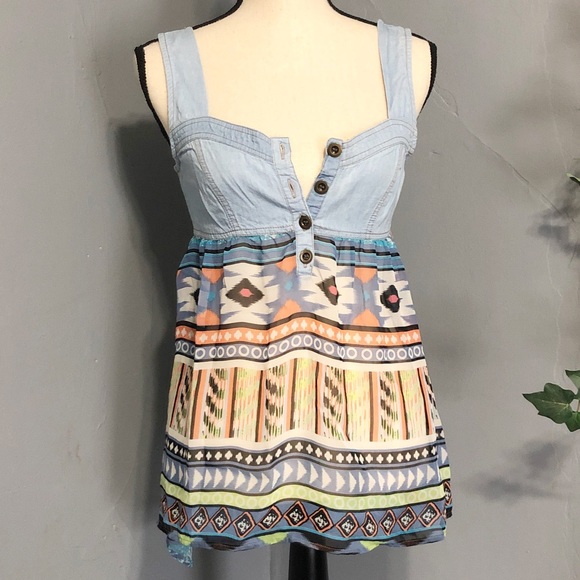Dolled Up Tops - DOLLED UP by F.A.N.G. Aztec Tank Blouse